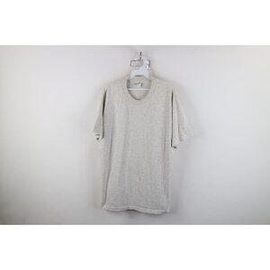 Vtg 90s Hanes Heavyweight Mens Large Distressed Blank T-Shirt Heather Gray USA